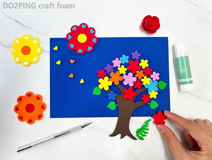 Do²ping Brown Foam Sheets Crafts, 8.5x5.5 Inch Eva Craft Foam Paper