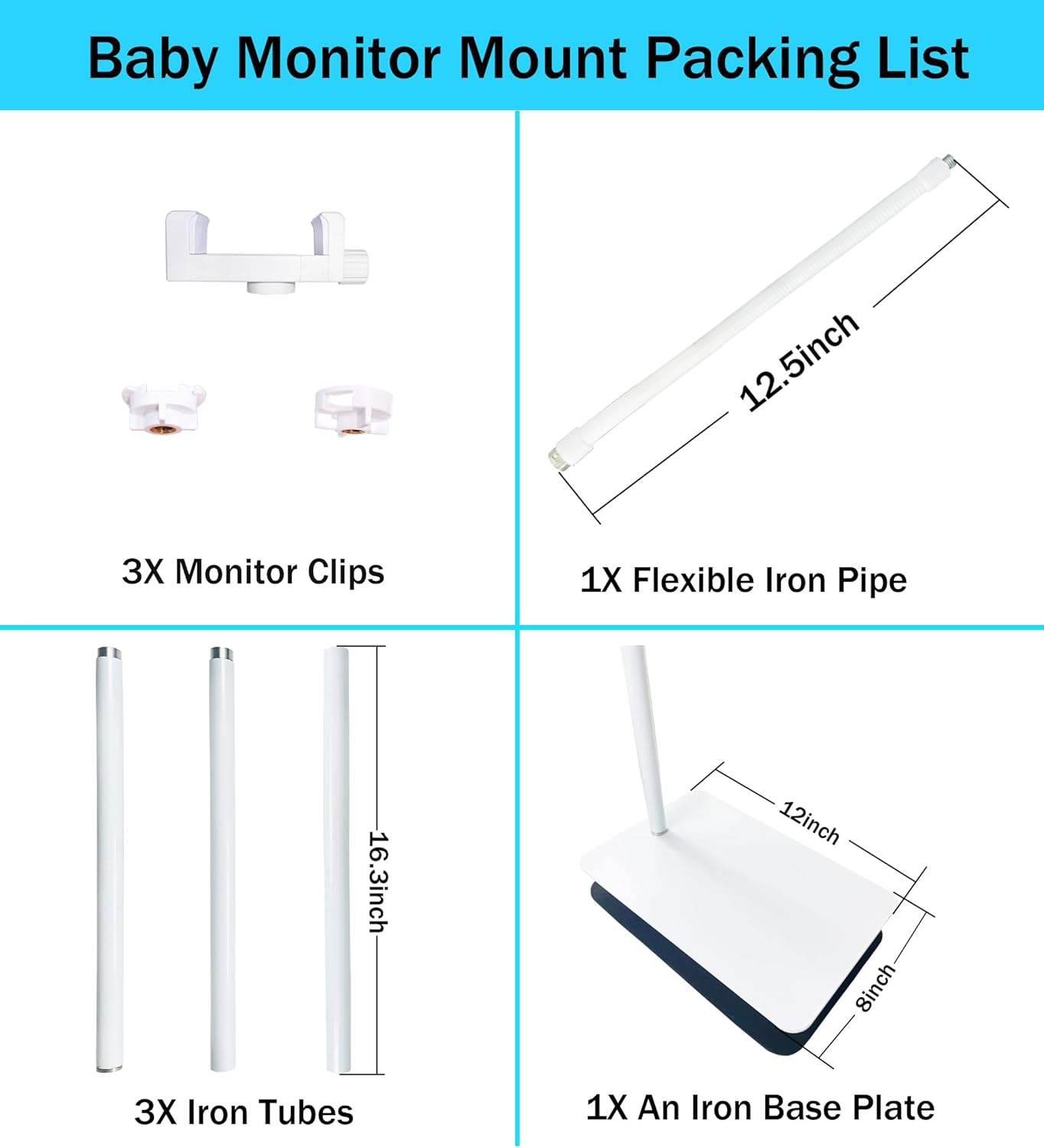 GUCHO Baby Monitor Mount Floor Stand Holder Compatible with Hello Baby,Infant Optics DXR-8 Pro,Nanit Pro,UKSUP,Vtech,OKAIDI Baby Monitor, Adjustable Universal Baby Monitor Mount