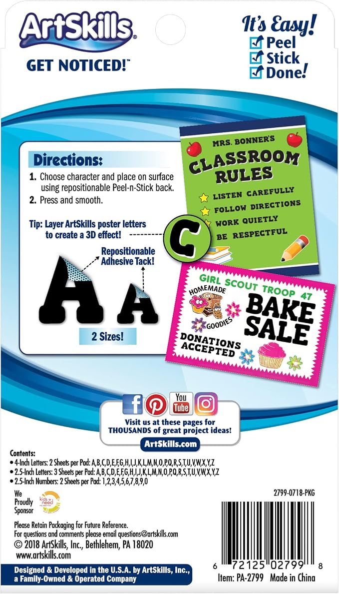 ArtSkills Paper Poster Letters and Numbers