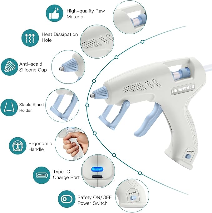 Cordless Hot Glue Gun, Fast Preheating