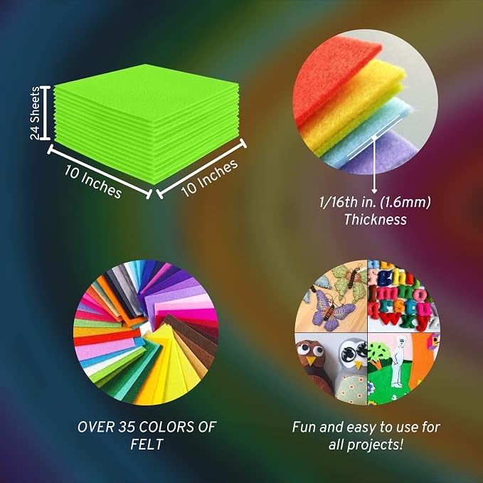 FabricLA Acrylic Felt Sheets for Crafts
