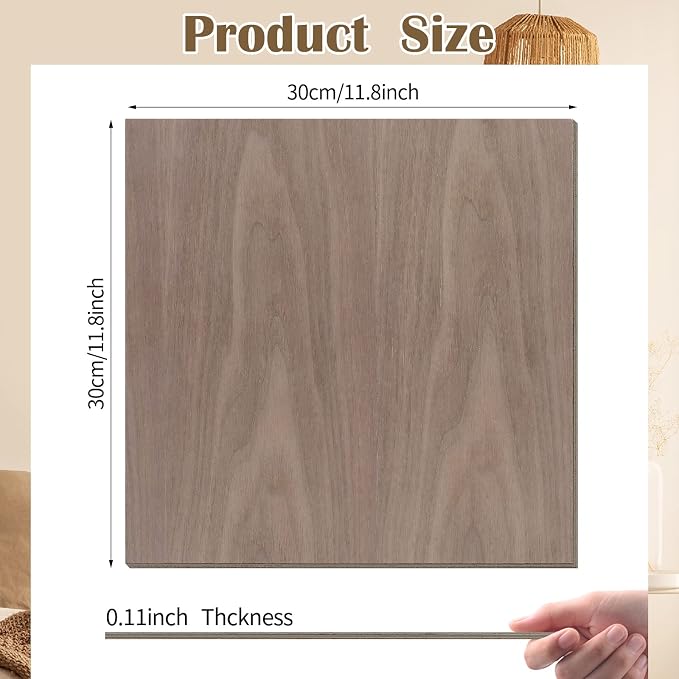 24 Pcs Walnut Unfinished Wood Craft, School DIY Projects, CNC Cutting, and Wood