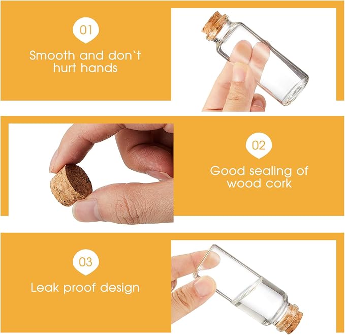 Gerrii 150 Pcs 40ml Mini Glass Bottles