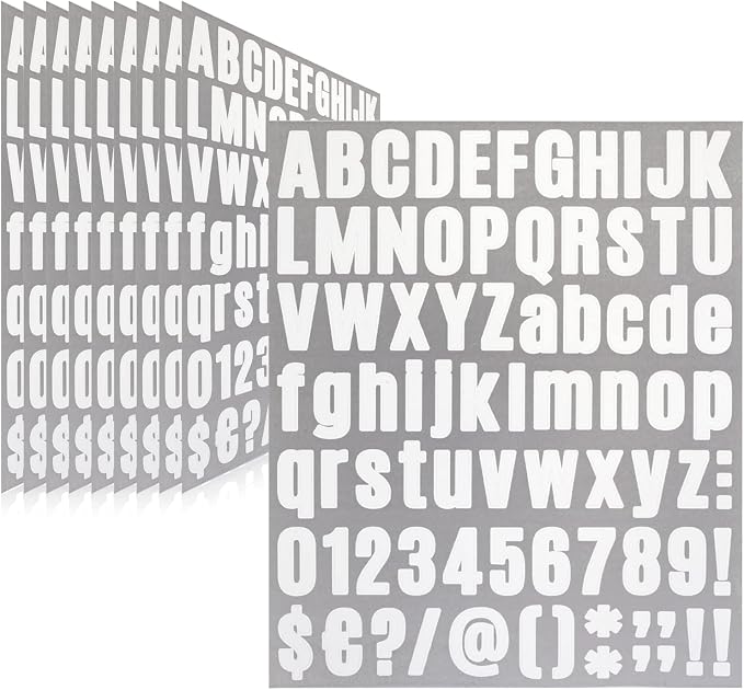 810 Pieces 10 Sheets Letter Stickers, Self Adhesive Vinyl Waterproof Mailbox