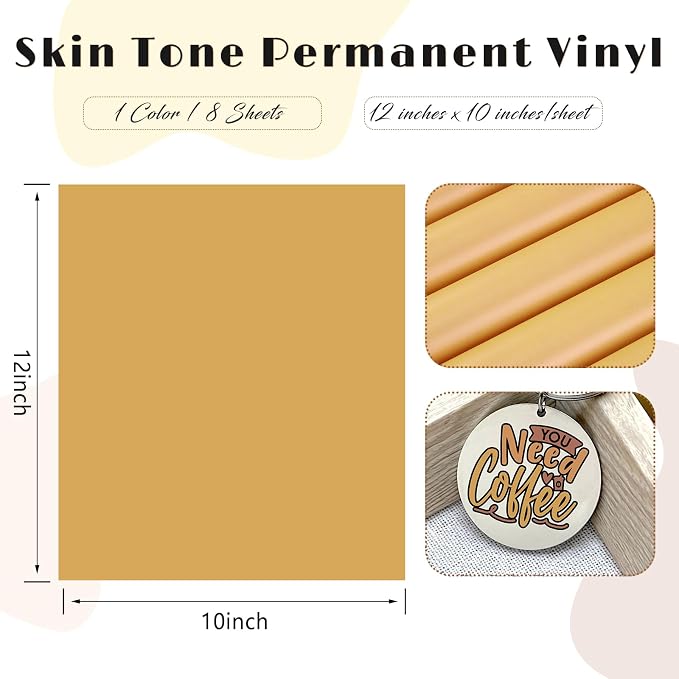 Tintnut Skin Tone Permanent Vinyl 8 Pcs 12x10in Espresso Shot Solid Color |