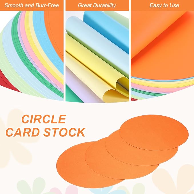 MECCANIXITY 24 Pcs Circle Card Stock, 6.7 Inch Round Cutouts Paper Thick
