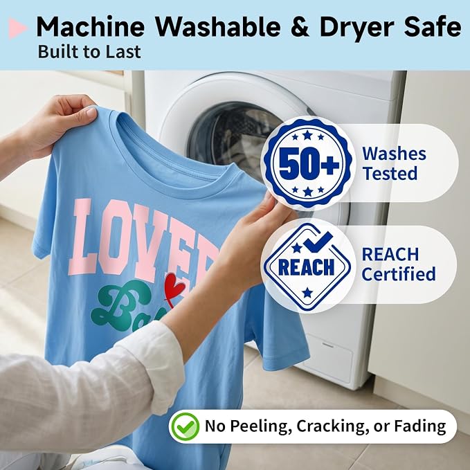 TECKWRAP Heat Transfer Vinyl for T-Shirts, 50+ Washes, REACH Certified & Dryer