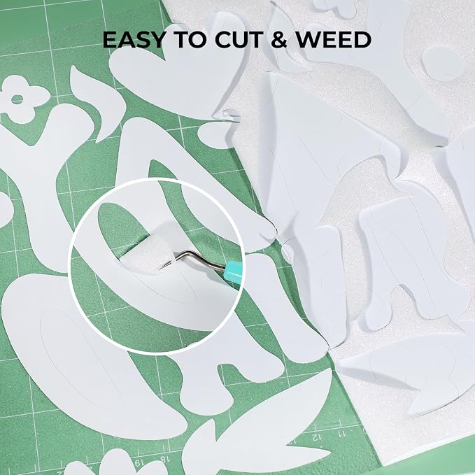 HTVRONT White Glitter HTV Vinyl Roll, Glitter Iron on Vinyl Easy to Cut & Weed