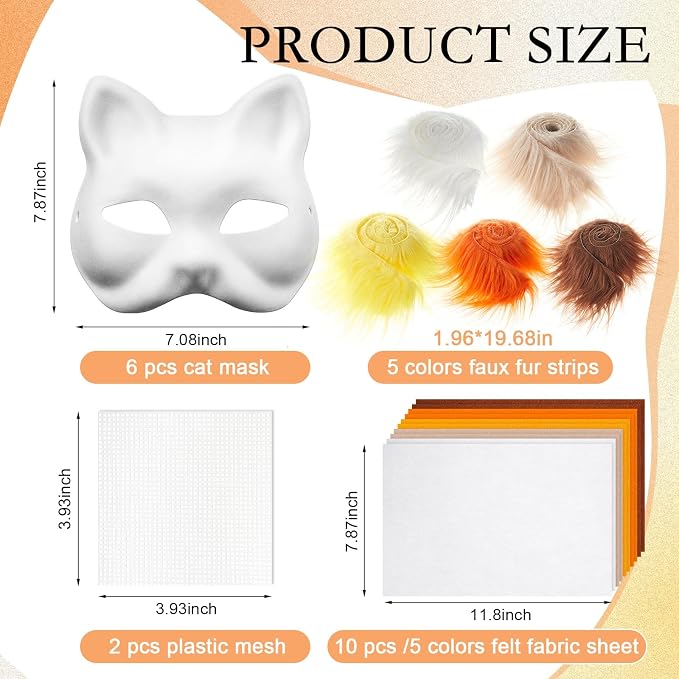 Seenelling DIY Therian Mask Kit Blank Cat Mask