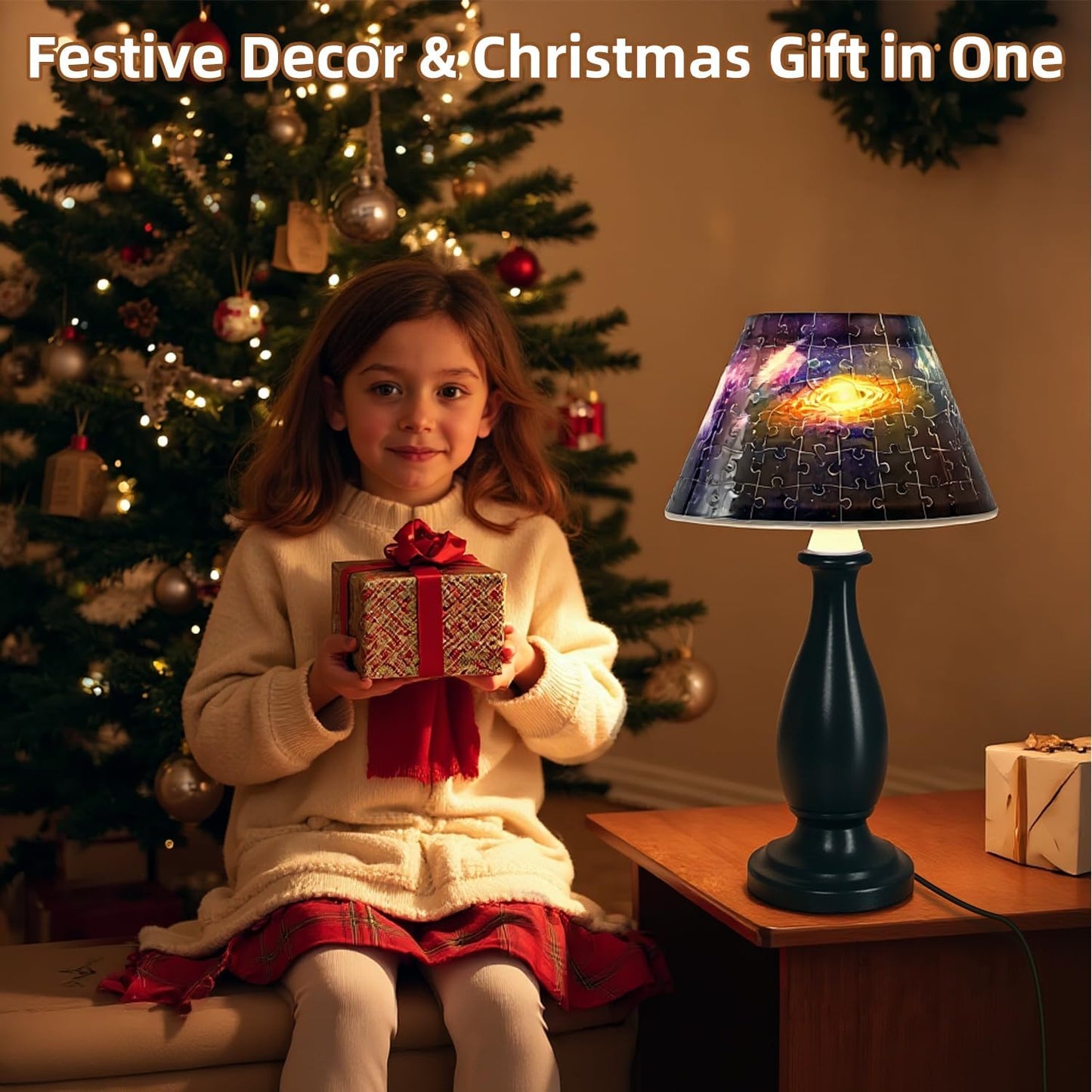 3d Puzzle Night Light, 124 PCS 3d Puzzle for Adults & Kids, 3D Jigsaw Puzzles with LED Light for Kids Room, 3D Puzzles for Kid Ages 8-13, Bedside Table Lamp, Gifts for Kid, Adult, Women, Teen