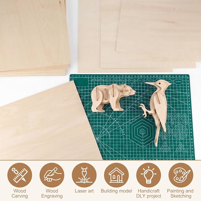 SiliFine 12x12 Inch 24 Pack Basswood Sheets