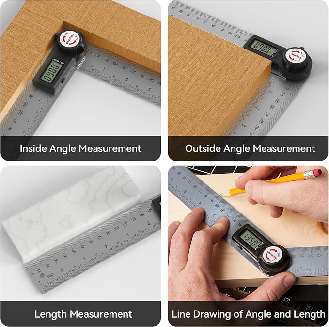 GemRed 82305 Digital Angle Finder GemRed Protractor Stainless steel 7inch 200mm