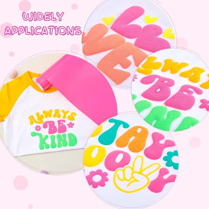 Tintnut Hot Pink Puff Heat Transfer Vinyl Roll, easy cut & weed, stretch