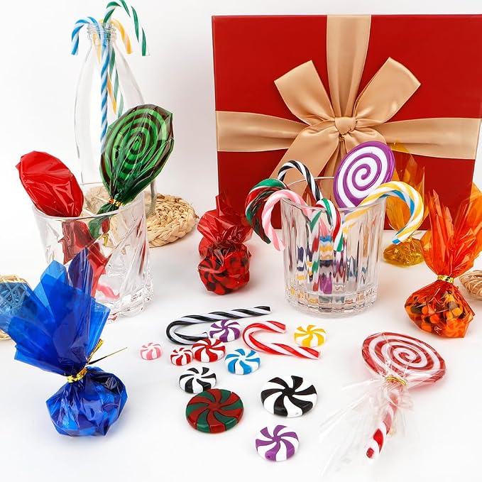 Cellophane Wrap, 8 Multi-Colors Colored Cellophane, 7.5x7.5 Inch Transparent