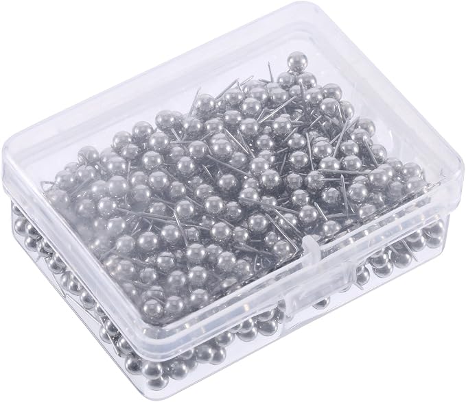 WILLBOND 500 Pack Map Push Pins Map Tacks Small Round Head Push Pins Thumb Tacks