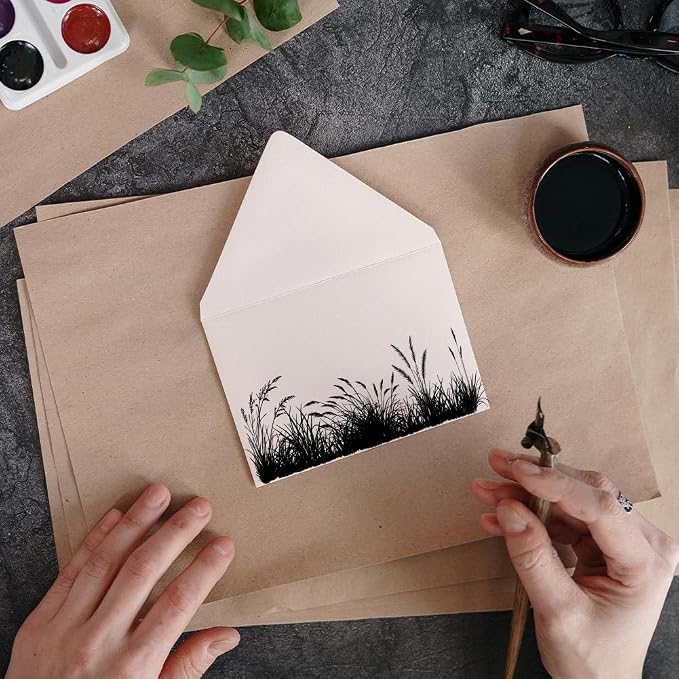 GLOBLELAND Grass Silhouette Clear Stamps