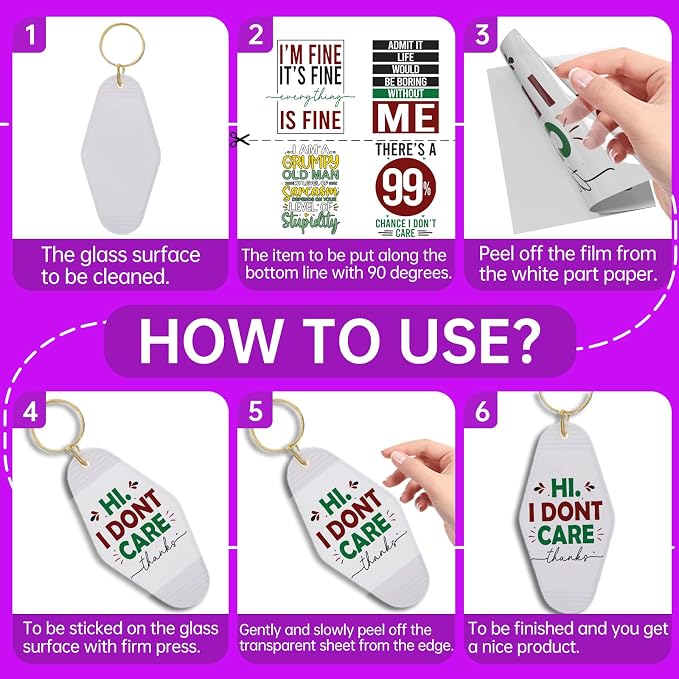 48PCS UV DTF Stickers Sarcastic Quote Sticker