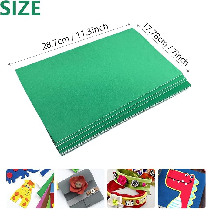 Adhesive Foam Sheets, 7x11.3 Inch Craft Eva Foam Sheets, 2mm Thick 10 Pcs