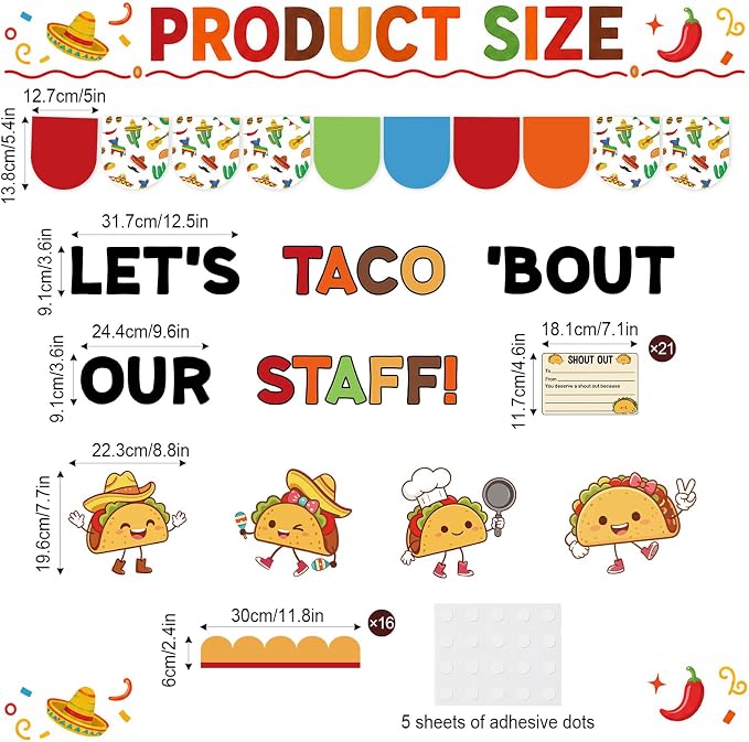 Staff Shout Out Bulletin Board Set Taco Staff Shout Outs Decorations Cute Taco