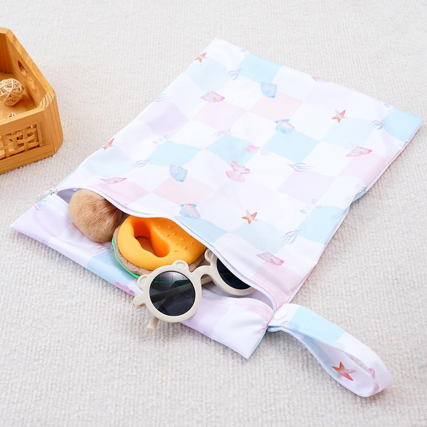 Happy Flute 3 Set Wet Bag Storage Bag Zipper Waterproof Washable Travel Bags, Beach, Pool, Gym Bag for Cloth Diaper, Swimsuits & Wet Clothes (SMT083-EF712)