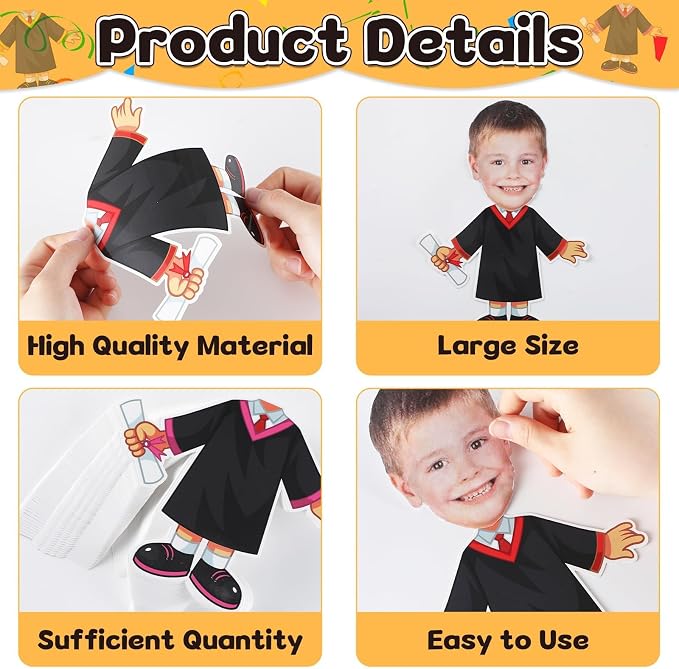 gisgfim 80Pcs Graduation Gown Cutouts Graduation Bulletin Board Decorations