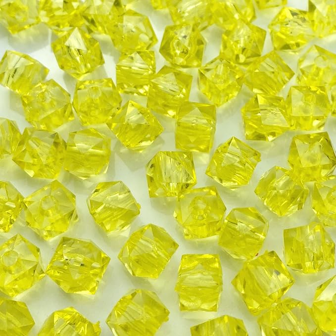 400pcs 8mm Acrylic Cube Faceted Beads Colorful Square Plastic Spacer Beads