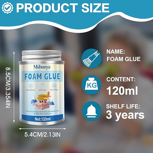 Foam Glue, Strong Adhesion, Quick-Drying, Transparent, Waterproof, Flexible |