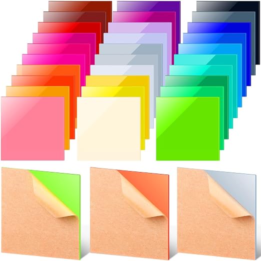 Suzile 30 Pcs Colored Acrylic Sheets 1/8 Inch Thick