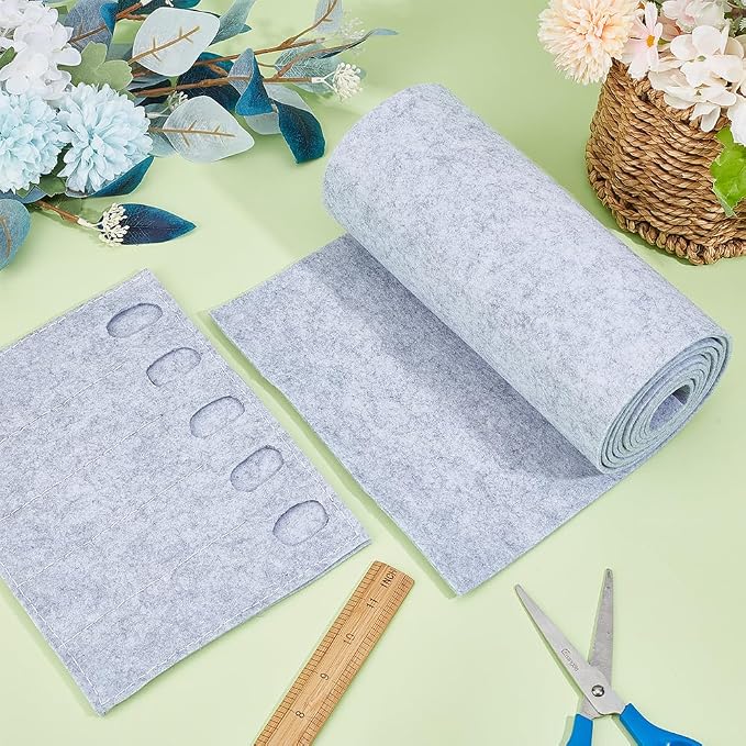 BENECREAT 118x9.4Inch Light Gray Felt Roll, Fabric Sheets Soft Woven Nonwoven