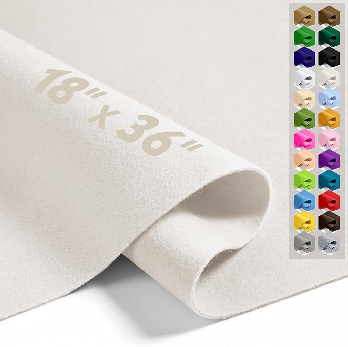 Ivory 18" X 36" Felt Fabric Sheet