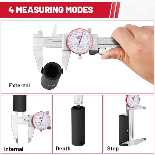 Metric Dial Caliper 0-150mm Precision Measuring Tool | ±0.02mm Accuracy