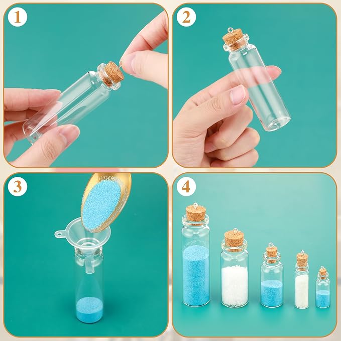 Geiserailie 45 Pcs Mini Glass Bottles