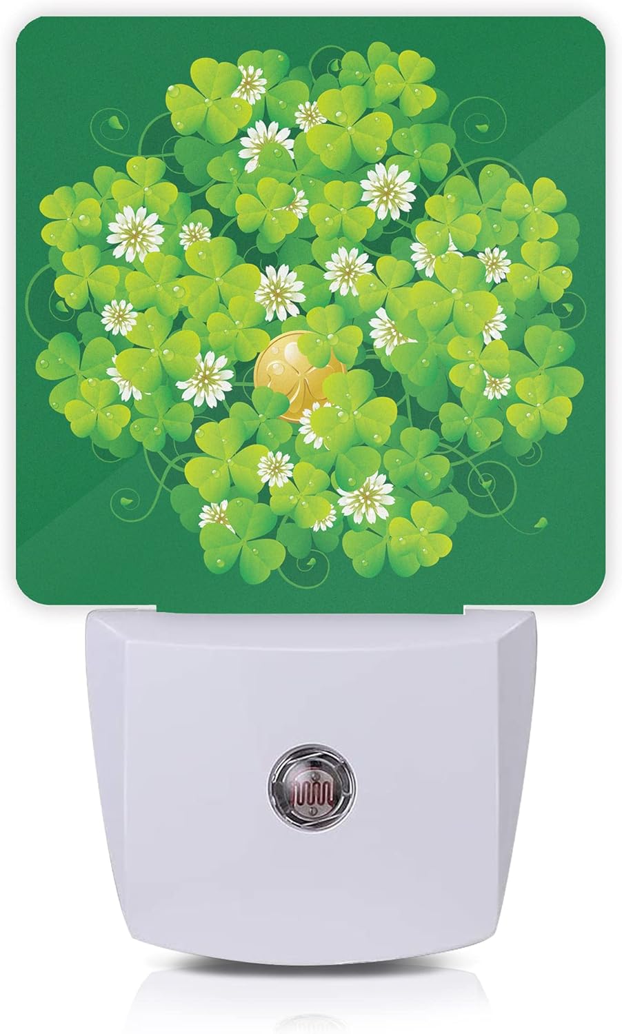 St Patrick's Day Night Light,Happy Green Clover Night Lights Plug into Wall with Dusk to Dawn Light Sensors 0.5W Led Night-Lights for Stairway/Hallway/Bedroom St Patrick's Day Décor