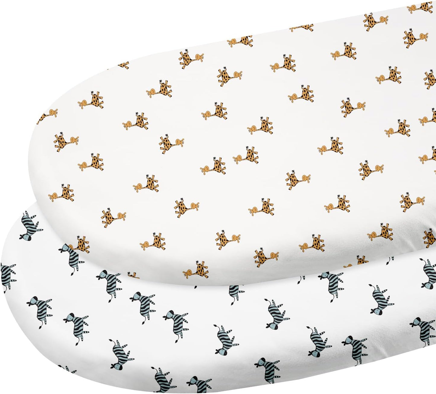 Gllquen Baby Bassinet Sheets 2 Pack, 100% Organic Cotton Bassinet Fitted Sheets for Girls Boys, Soft & Breathable Unisex Baby Mattress Sheet for Standard Bassinets 33"x17"(Yellow)