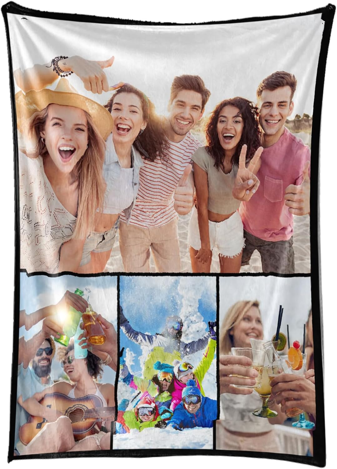 Custom Blanket with Photos Text Personalized Blanket Thows with Picture Customizable Photo Blankets Gifts for Mom Dad Couple Girlfriend Boyfriend Wife Husband, 50 * 60in