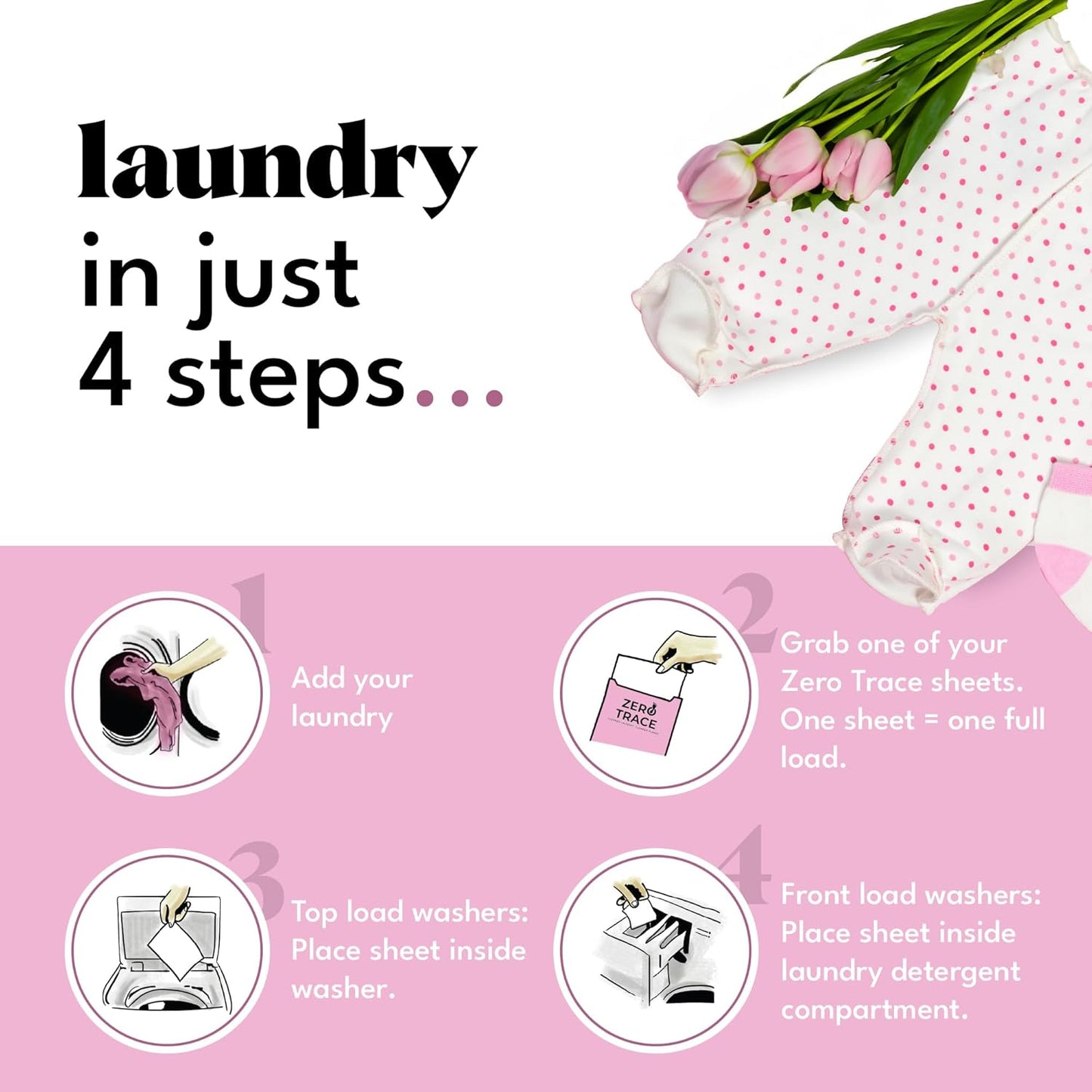 ZERO TRACE Baby Friendly Laundry Detergent Sheets, 72 Loads - Eco Friendly, All Natural, Hypoallergenic, Biodegradable - Sheet Laundry Soap for Sensitive Skin