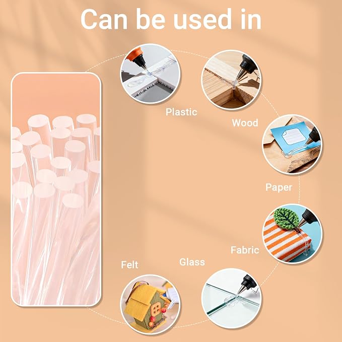 200 Pack Crystal Clear Hot Glue Sticks