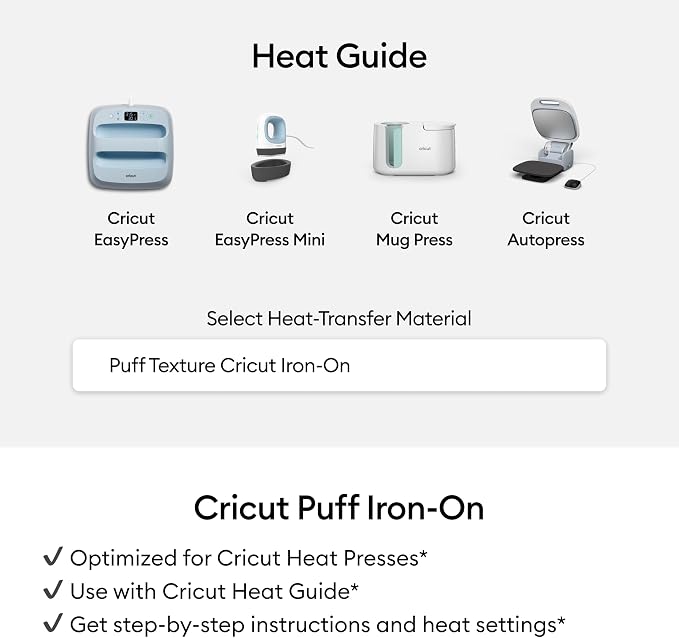 Cricut® Puff Iron-On, Classics Sampler - 12 in x 12 in | HTV Heat Transfer Vinyl
