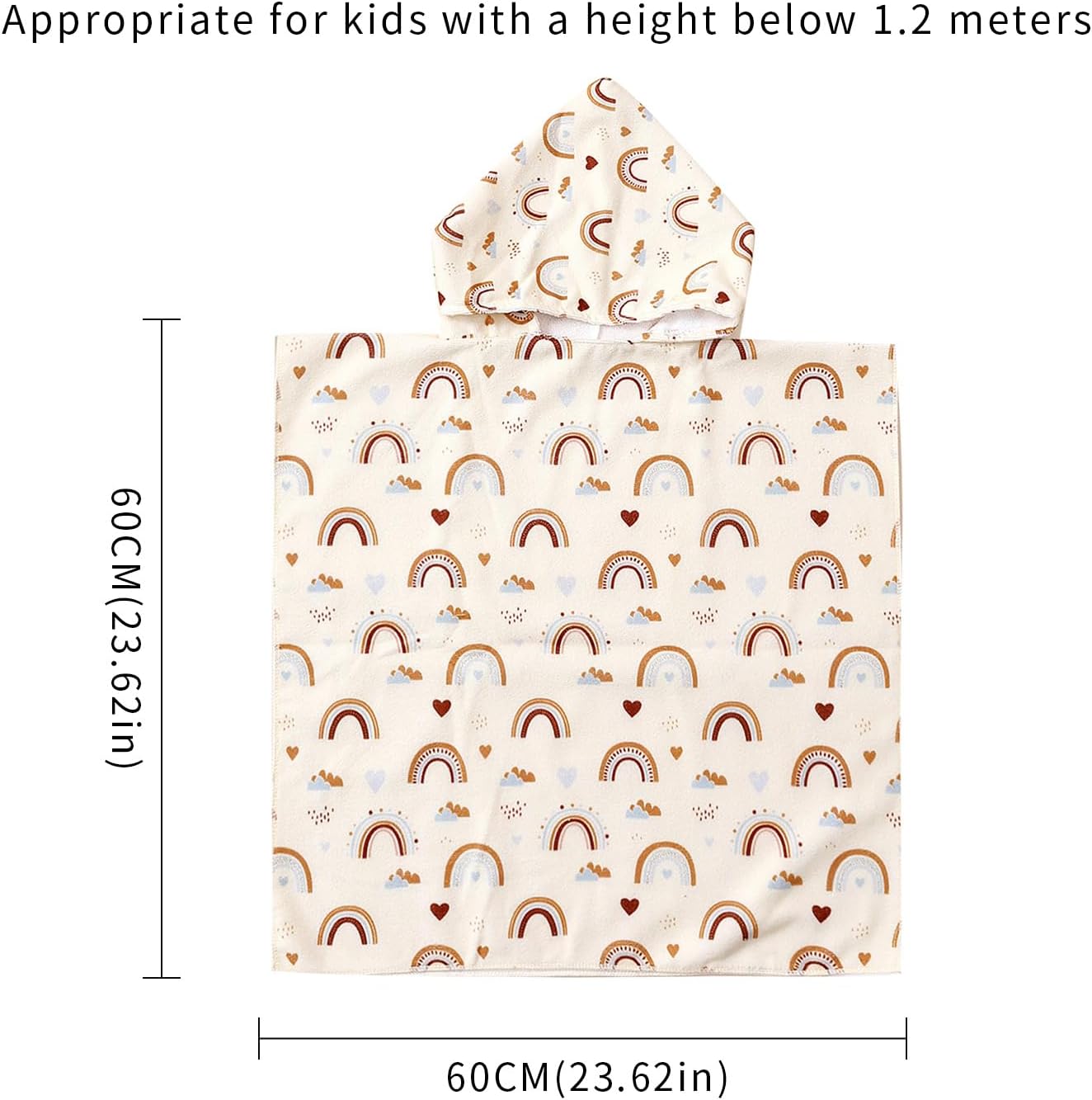 Toddler & Kids Hooded Bath & Beach Towel - Microfiber Wearable Poncho for Bathroom, Pool, Beach