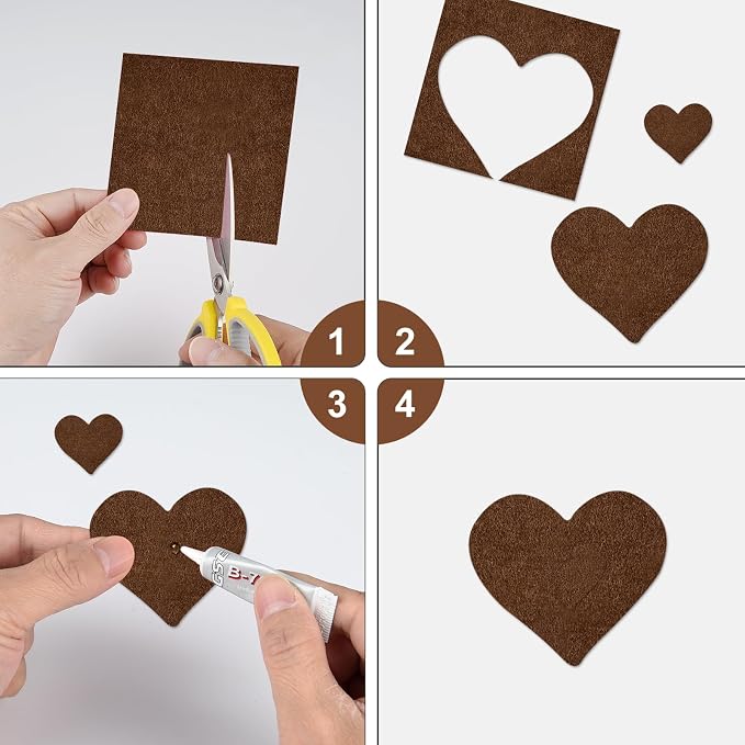 20 Pcs Brown Felt Fabric Sheet 8" x 12" Assorted Color Felt Fabric Sheets