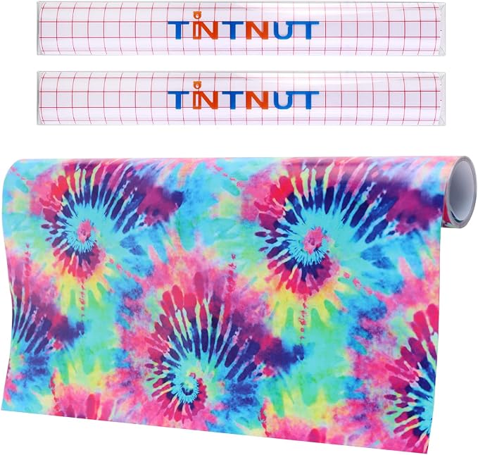 Tintnut Tie Dye Permanent Vinyl Roll 12in x 5ft Purple Red Adhesive Vinyl |