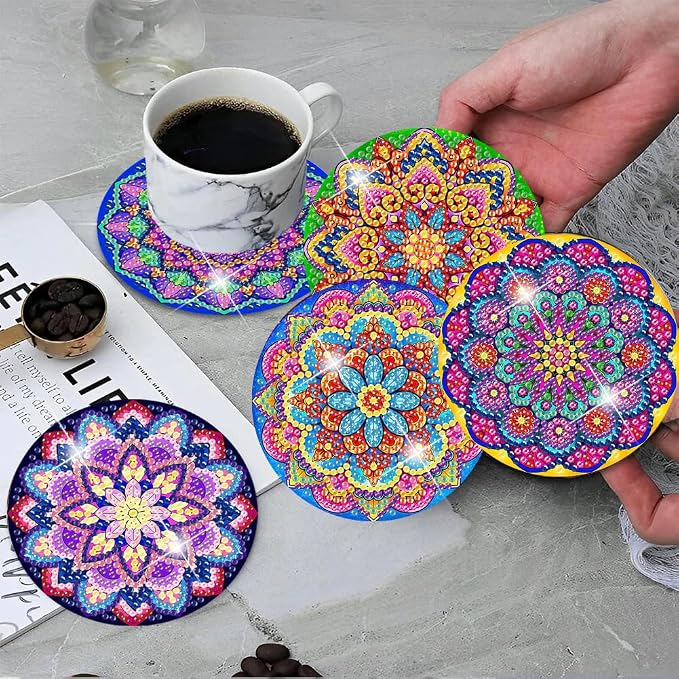 ijbnhd Mandala Diamond Painting Coasters Kit