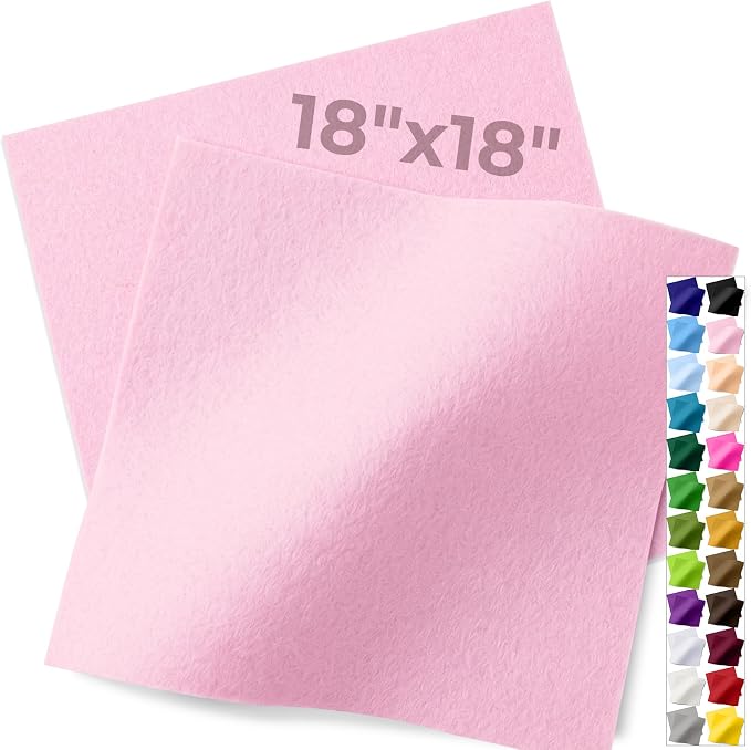 IONTACH 18" X 18" Soft Felt Sheets 1.6mm Thick | Acrylic Felt Fabric Sheets