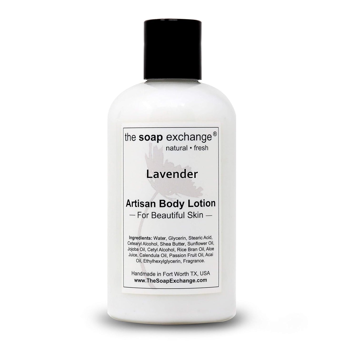 The Soap Exchange Body Lotion - Lavender Scent - Hand Crafted 8 fl oz / 240 ml Natural Artisan Skin Care for Hand, Face, & Body, Moisturize, Hydrate, & Protect. Made in the USA.