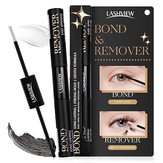 LASHVIEW 2 in 1 Lash Glue & Remover, Waterproof Mascara Adhesive