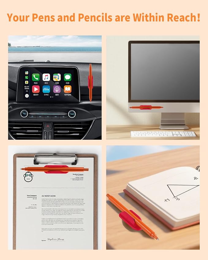 Tiizze Adhesive Pencil Holders for Desk Set of 10