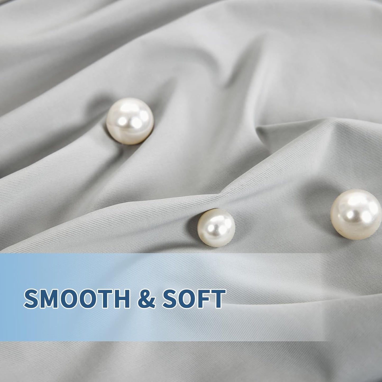 Cooling Pillow Cases Queen Size Set of 2, Ice Cool Silky Pillow Covers for Hot Sleepers & Night Sweats, Reduces Wrinkles & Frizz Softer Like Silk Pillow Cases, Silver Grey, Christmas Stocking Stuffers