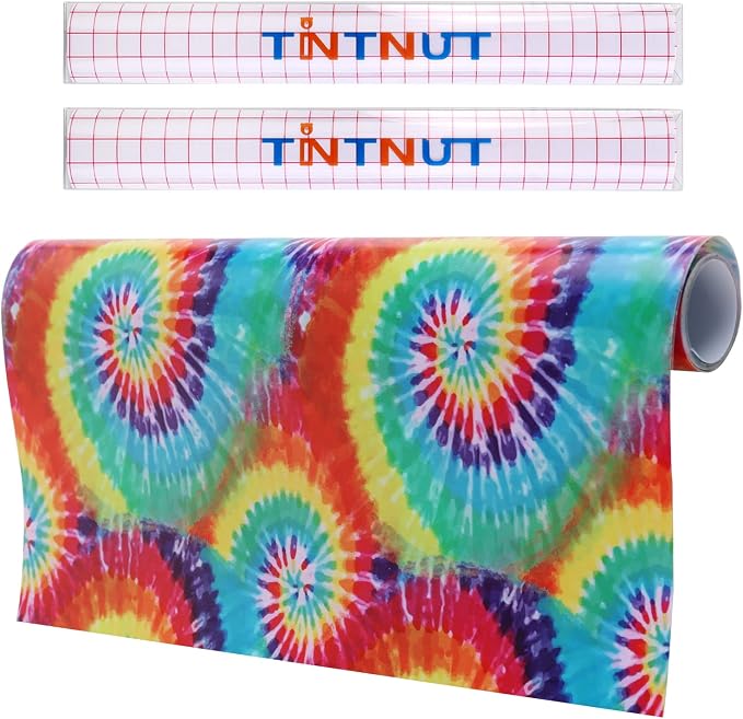 Tintnut Tie Dye Permanent Vinyl Roll 12in x 5ft Permanent Adhesive Vinyl |