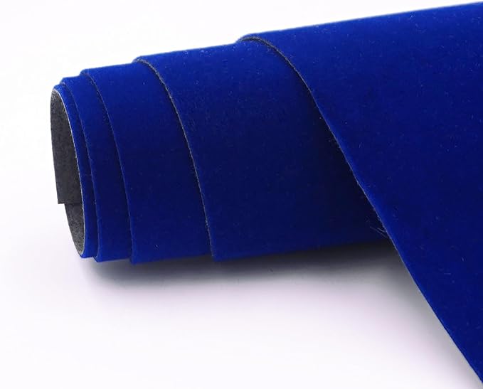Blue Self Adhesive Soft Velvet Drawer Liner DIY Fabric Felt Liner