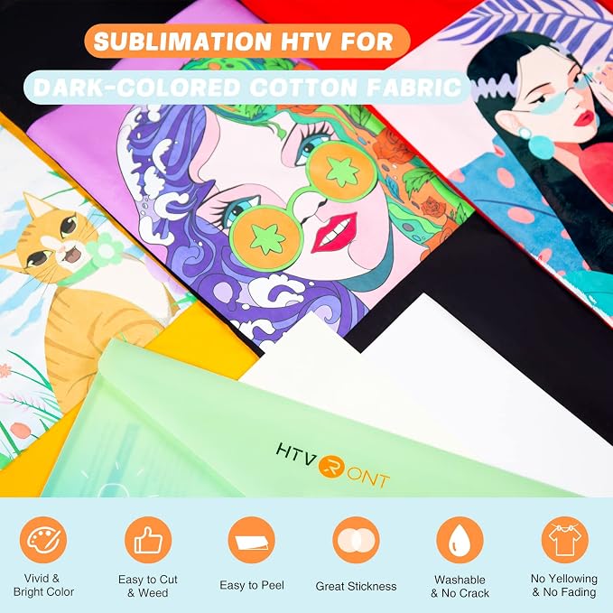 HTVRONT Sublimation HTV Sheets for Cotton Fabric